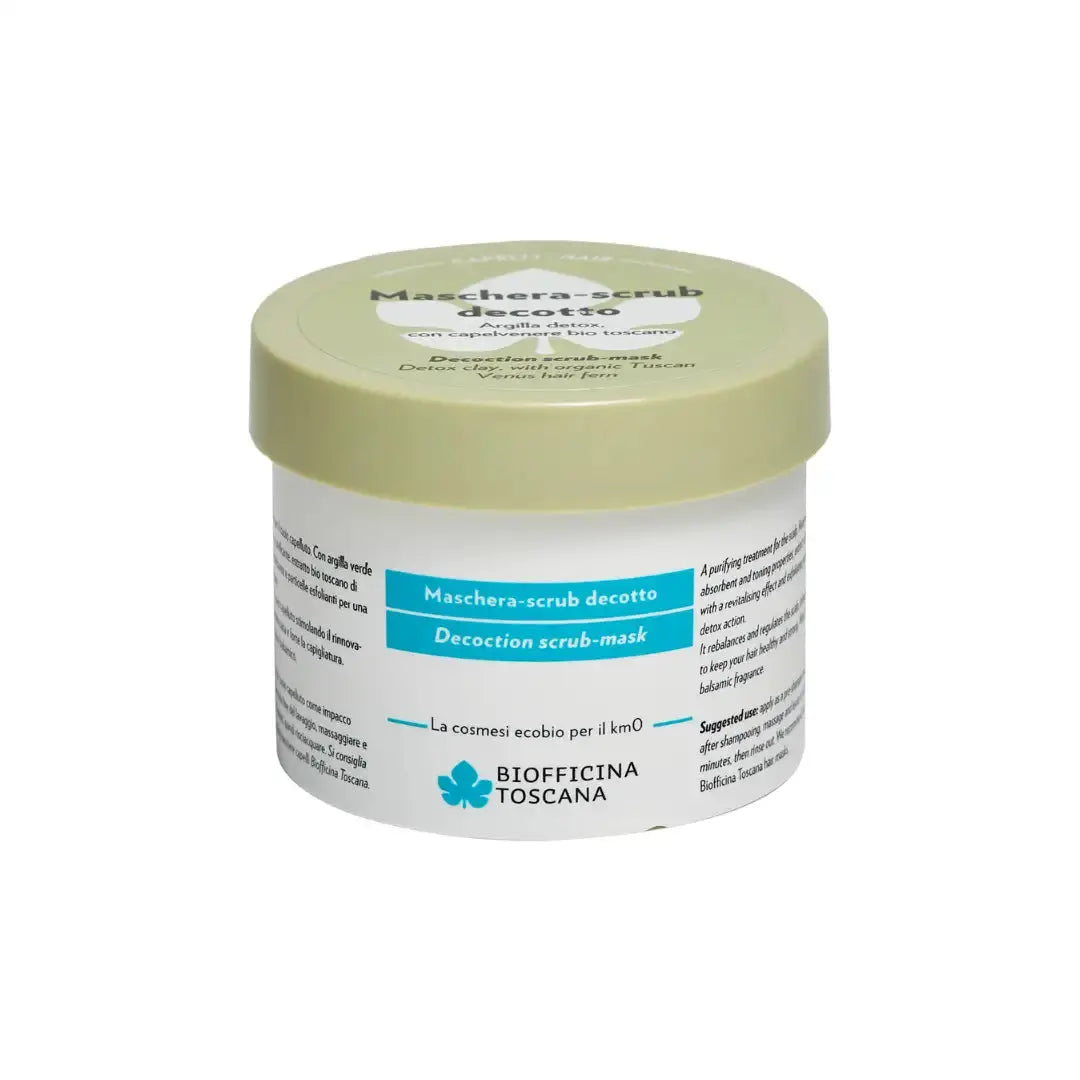 Masque Exfoliant &amp; Nourrissant 2-en-1 Cuir Chevelu BIOFFICINA TOSCANA sur fond blanc volumely